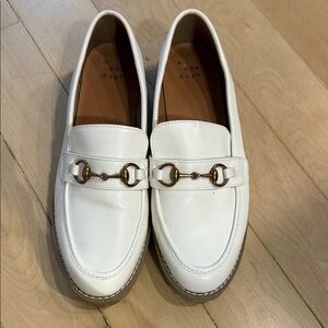 A New Day Women's Cream Loafers with Gold Accent